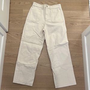 Cream denim pants